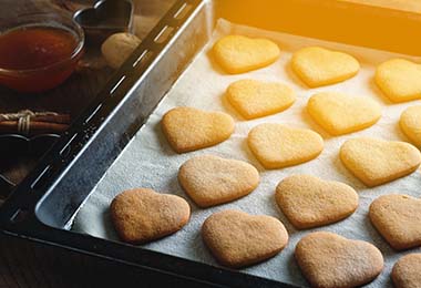 Galletas de mantequilla con forma de corazón 