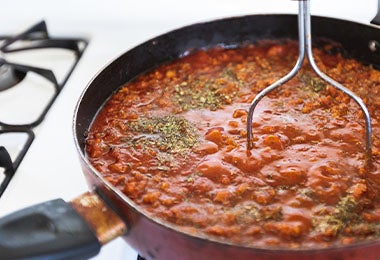 El chili es una receta con carne molida de la comida Tex-Mex.