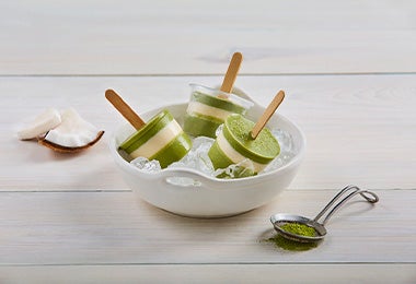 Paletas con té matcha