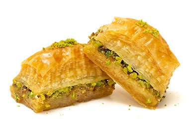 El baklava es uno de los postres más comunes de la comida árabe