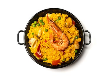 La paella es un plato muy conocido de la comida mediterránea