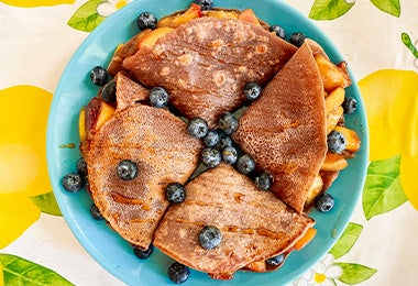 Crepes con arándanos