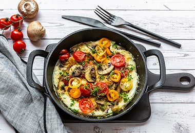 Omelette con verduras alimentación balanceada