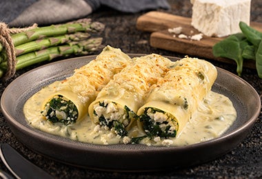 Receta de canelones rellenos de espárragos