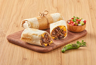 La receta de burritos de carne lleva chili con carne