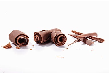 Virutas de chocolate para usar en las recetas.