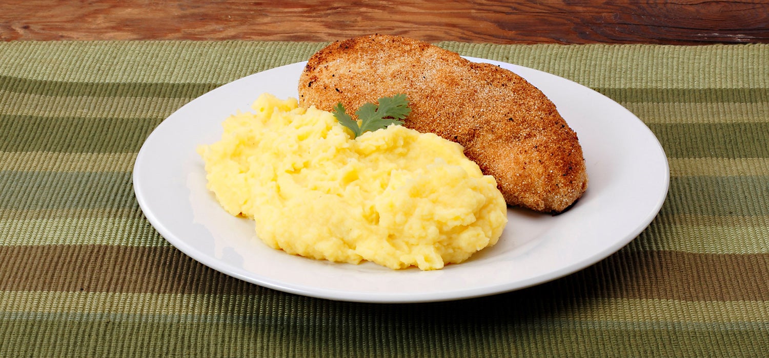 Puré de Papa con Pollo Apanado