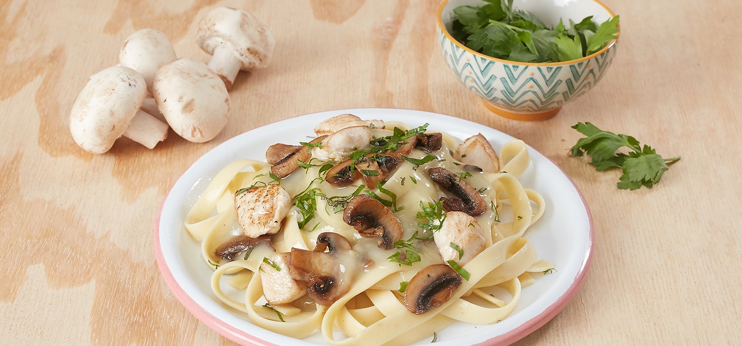 Fetuccini en Crema de Hongos