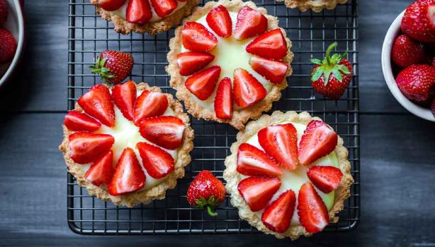 Tartaletas de fresas con crema pastelera