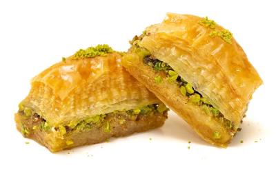Un pastel de pistachos con hojaldre. Un pastel de pistachos con hojaldre.