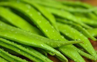 Vainitas verdes frescas  