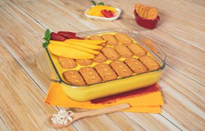 Una mousse de mango con galletas, una receta de postre deliciosa