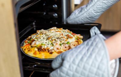 Pizza recién horneada