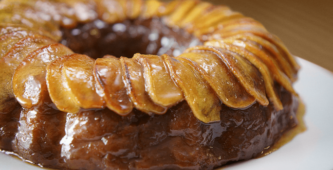 Budín de Panetón y Manzana