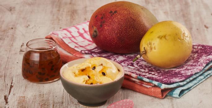 Postre Helado de Mango y Maracuyá