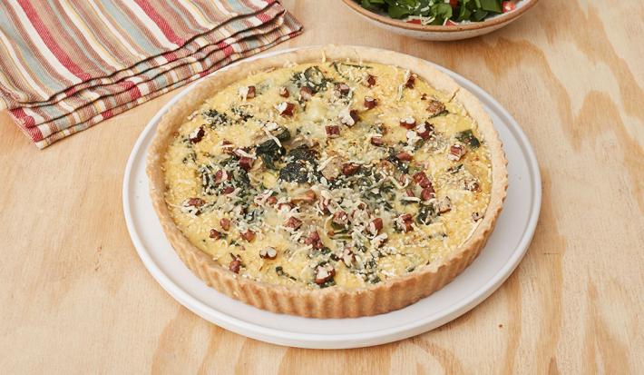 Quiche de Espinaca, alcachofas y pecanas