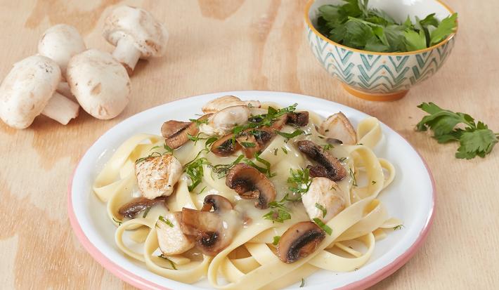 Fetuccini en Crema de Hongos